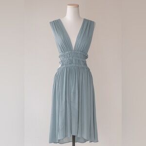 Elegant Blue Sleeveless Dress